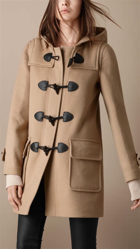 burberry leather duffle coat|duffle coat burberry femme.